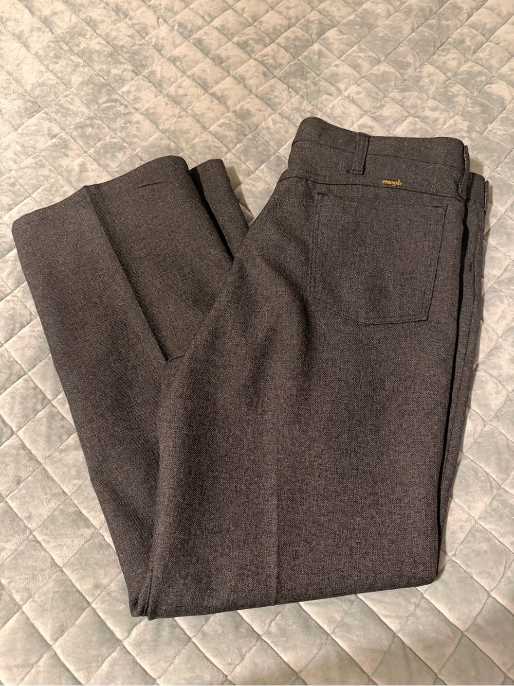 Vintage Wrangler Made in USA Grey Wrancher Dress Jeans 40x29